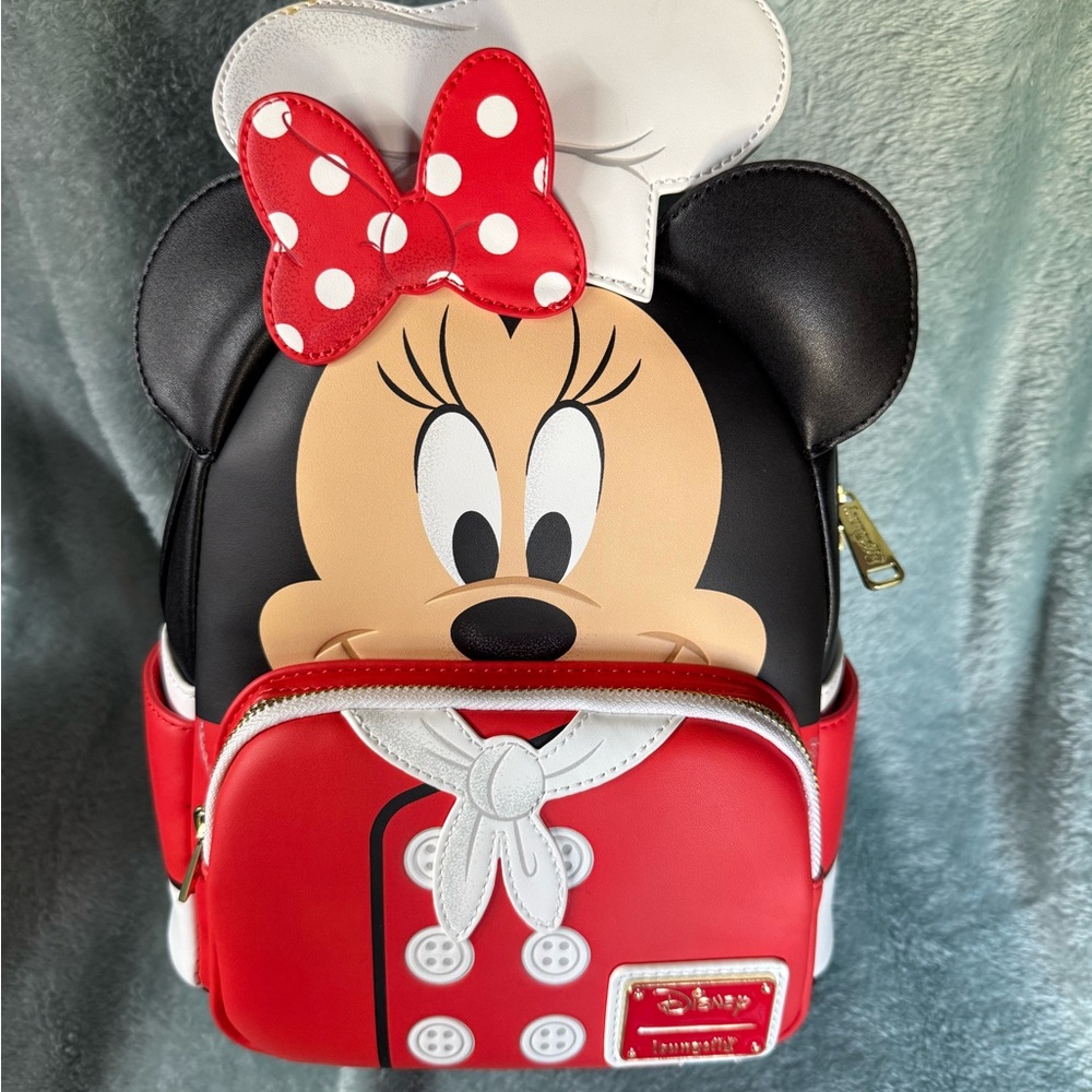Loungefly Minnie Mouse Chef Backpack - Red, Black, White